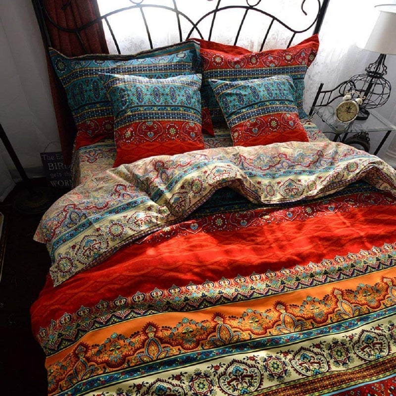 D DODOU Dodou Boho Style Bedding Set Boho Duvet Cover Set Bohemian Bedding Set 3psc (Queen) - Image 2